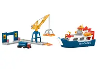 Set de constructie - Freight Ship and Harbor Crane