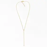 Colier placat cu aur 14K cu lant delicat si design minimalist tip Y