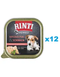 RINTI Feinest Poultry Pure&Ham pasare si sunca 12x150 g pentru caini