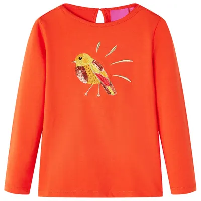 Tricou de copii cu mâneci lungi, portocaliu închis, 116