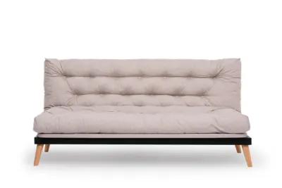 Canapea extensibila SAKI, 3 locuri, crem, 185x82x92 cm