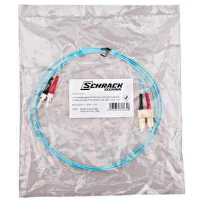 Patchcablu duplex ST/SC, 50/125µm OM3, LS0H-3, aqua, 2m