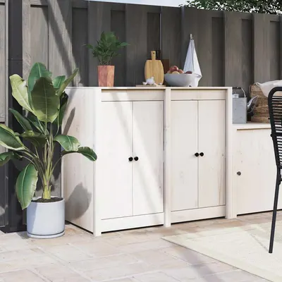 vidaXL Uși de bucătărie de exterior MEPPEL 2 buc., 50x9x82 cm, lemn masiv pin