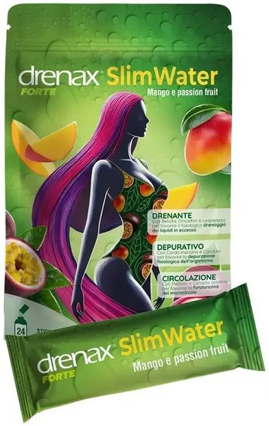Drenax Forte Slim Water, mango și fructul pasiunii, 24 plicuri, Paladin Pharma