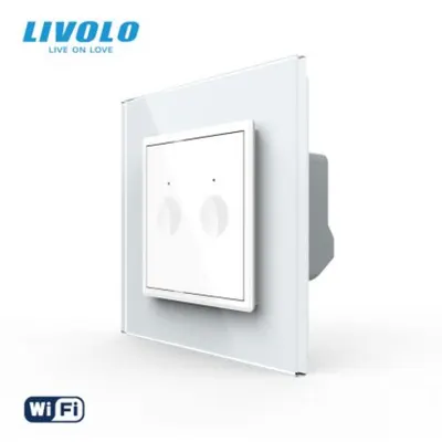 Intrerupator tactil dublu WiFi, cu rama sticla, 2M