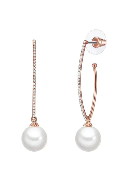 Cercei drop placati cu aur de 14K - Auriu rose