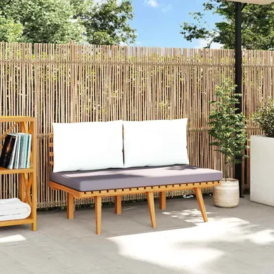 vidaXL Bancă de grădină cu perne, 115 cm, lemn masiv de acacia