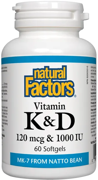Vitamin К2 & D3, 60 capsule, Natural Factors