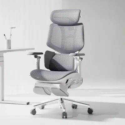 Scaun Ergonomic Timebox, Masaj, Mesh, Electric, Alb - Default Title