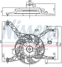 Ventilator radiator (cu carcasa) potrivit FORD B-MAX, FIESTA VI 1.25-1.6 06.08-