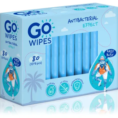 GoWipes Anti-Bacterial Effect Servetele umede cu efect revigorant cu efect antibacterian 10x8 buc