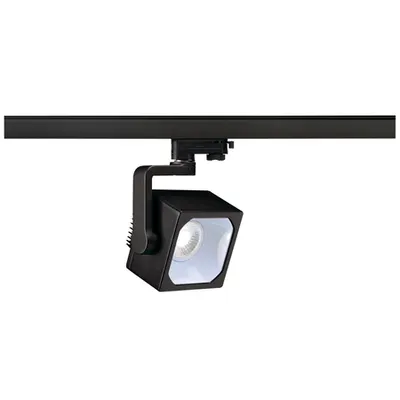 Iluminat decorativ pe sina, Melodii CUBE EURO, la fata locului negru pentru 240V track 3 faze, LED, 4000K, negru, 90 °, incl. adaptor 3 faze