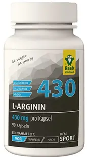 L-Arginin, 430 mg, 90 capsule, Raab Vitalfood