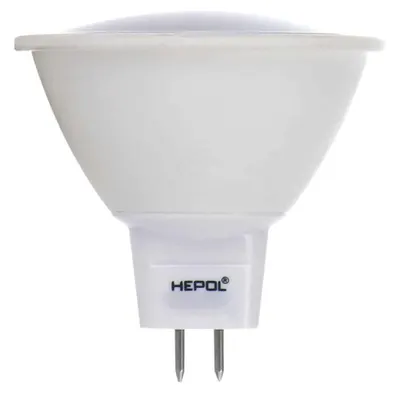 Bec LED HEPOL, forma spot, GU5.3, 6.5W, 30000 ore, lumina calda