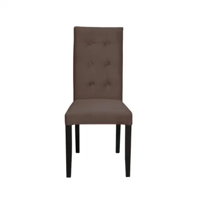 Scaun living TEO LUX, picioare lemn wenge, stofa maro, 46x60x98 cm