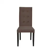 Scaun living TEO LUX, picioare lemn wenge, stofa maro, 46x60x98 cm
