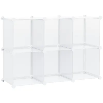 HOMCOM Dulap Modular pentru Pantofi, Transparent, 94,5x32x162cm, Soluție Ideală pentru Organizare | Aosom Romania