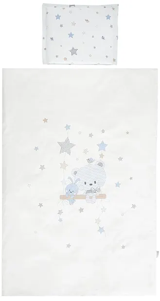 Set de lenjerie de pat din 3 piese Lorelli - Cosy, Bear With Swing, albastru
