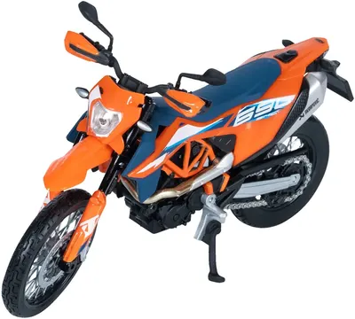 Motocicletă metalică Maisto - KTM 690 SMC R 2023, 1:18, portocaliu/negru