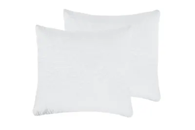 Set 2 Perne 60x60 Somnart Belina, microfibra, lavabile la masina, vidat, alb
