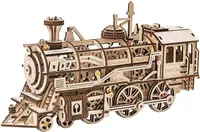 Puzzle 3D din lemn Robo Time din 350 de piese - Locomotivă