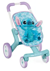 Set de joacă Smoby – cărucior pentru păpuși cu jucărie de pluș Stitch