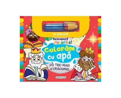 Descoperă culorile! Colorăm cu apă: Cei trei magi și Crăciunul - Hardcover - ***