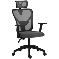 Vinsetto Scaun de Birou cu Inaltime Reglabila, 66x61x106-116cm, Gri Închis | Aosom Romania