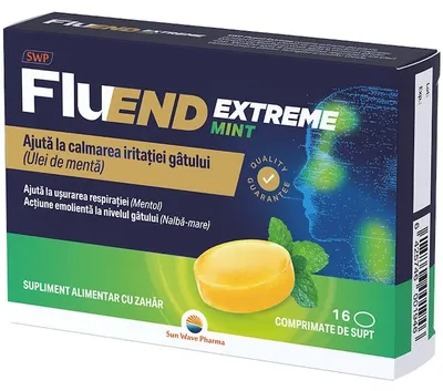 FluEnd Extreme, 16 tablete pentru supt, Sun Wave Pharma