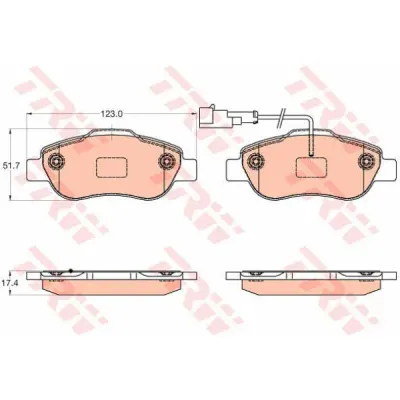 Set placute frana, frana disc TRW GDB2039