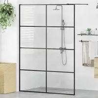 vidaXL Paravan de duș walk-in negru 140x95 cm sticlă ESG transparentă
