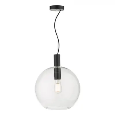 Lampa suspendata Zula 1 Light Single Pendant Black Clear Glass