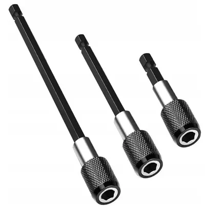 Set 3 prelungitoare pentru surubelnita 60mm 100mm 150mm negru