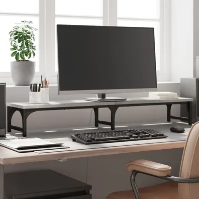 Gossi suport pentru monitor, gri sonoma, 105x23x15,5 cm lemn compozit