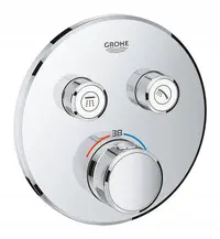 Unitate control Grohe Grohtherm Smartcontrol 29119000, 2 iesiri, termostat, push&turn, masca metalica, filtru impuritati, necesita set fixare, Crom