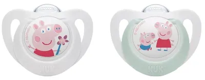 Suzete din silicon NUK - 0-6 м, 2 Buc., Peppa Pig