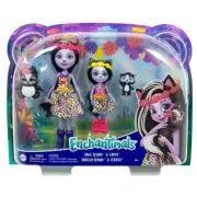 Enchantimals set papusi surori si animalutele lor. Sage Skunk cu Caper si Sabella Skunk cu Striper
