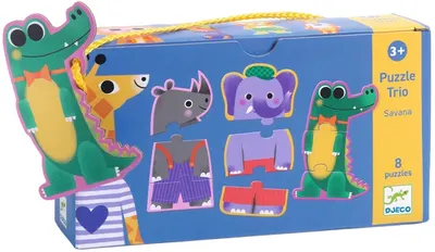 Puzzle educațional Djeco Duo - Savannah, 24 piese