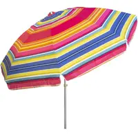 Umbrela Protectie Solara, Diametru 2.4 m, cu Inclinare si Cosulet, Structura Metalica, Roz / Verde