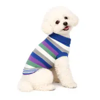 Pulover cu dungi tricotat pentru câini - M