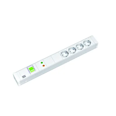 PDU19'' 5xSchuko Alb, intr.,2m fisa Schuko, AL,prot.,filtru