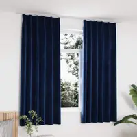 vidaXL Draperii opace cu cârlige, 2 buc, albastru, 140x175 cm, catifea
