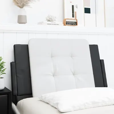 vidaXL Pernă pentru tăblie pat, Zadar, alb și negru, 90 cm, piele artificială