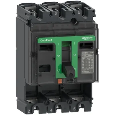 Intreruptor ComPacT NSX100B, 25 kA la 415 Vca 50/60 Hz, 100A, fara unitate de declansare, 3 poli