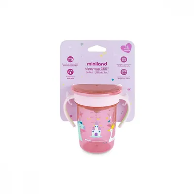Cana de tranzitie, antiscurgere Miniland Fantasy 270 ml