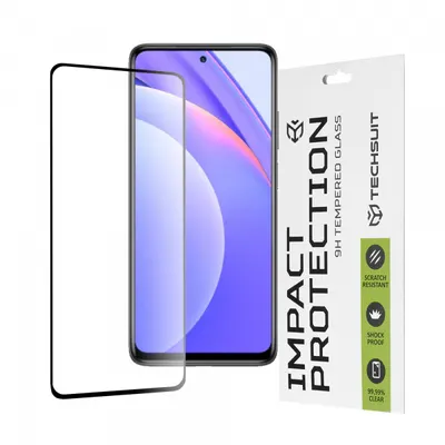 Folie de protectie Ecran Techsuit pentru Xiaomi Mi 10T Lite 5G, Sticla Securizata, Full Glue, 111D, Neagra