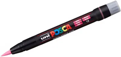 Marker permanent cu pensula Uni Posca - PCF-350, roz