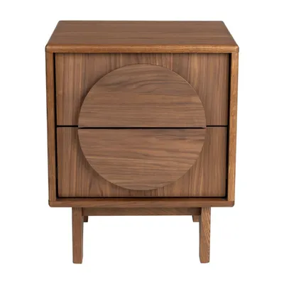Noptieră maro cu aspect de lemn de nuc Groove – Zuiver