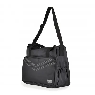 Set 5 piese cu Geanta multifunctionala pentru mamici Cangaroo Mama Bag Stella Black compartimente practice,cu maner reglabil,husa termoizolanta pentru biberon,salteluta, gentuta suzete si geanta scutece