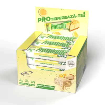 Cutie 12 batoane proteice Pronutrition Bar Lemon Cheesecake, 40g